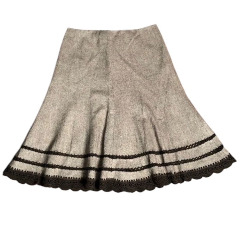 Talbots A- Line Flare Skirt Crochet Hem Size 12P
